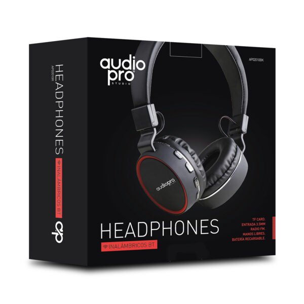 Audífonos HEADBAND BLUETOOTH CON BT/FM/TF/AUX BLACK/RED - Imagen 4
