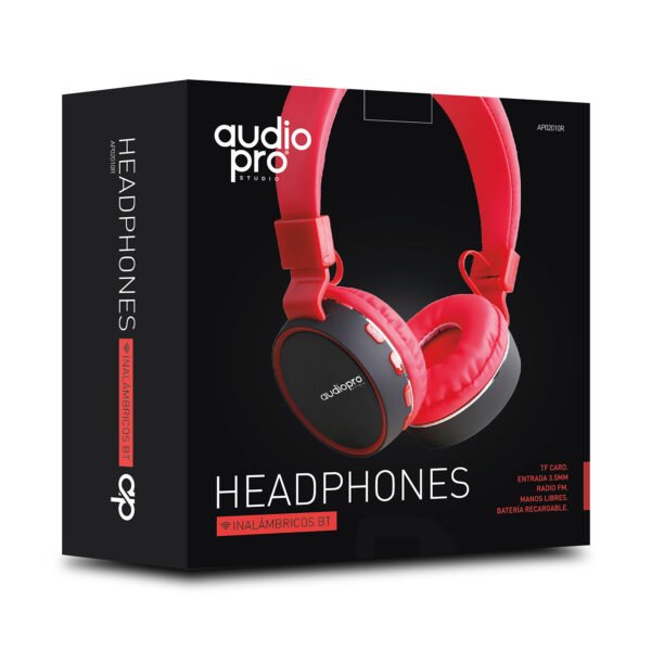 Audífonos HEADBAND BLUETOOTH CON BT/FM/TF/AUX. RED - Imagen 4