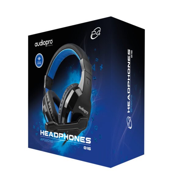 AUDIFONOS CON MICROFONO AUDIOPRO GAMER JACK 3.5 PARA COSOLAS, 1.8M, BLUE - Imagen 4