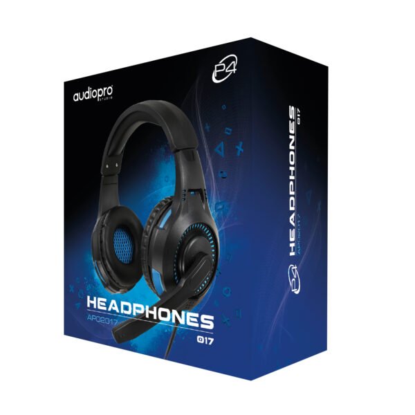AUDIFONOS CON MICROFONO AUDIOPRO GAMER JACK 3.5 PARA COSOLAS, 1.8M, BLUE. - Imagen 4