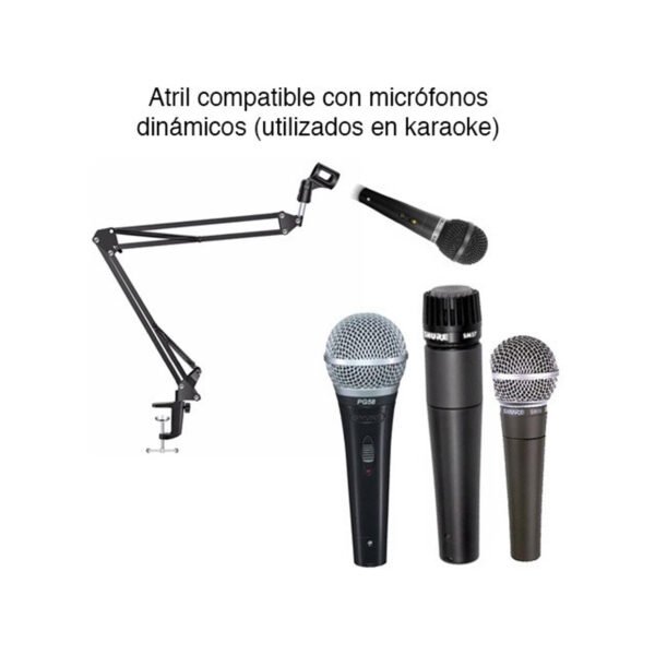 ATRIL AUDIOPRO PARA MICROFONO DE GRABACION ATRIL AJUSTABLE, PESO MAX 450GR - Imagen 2