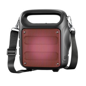 PARLANTE PORTATIL AUDIOPRO FM CON LINTERNA USB/SD/BATERIA RECARGABLE. RED