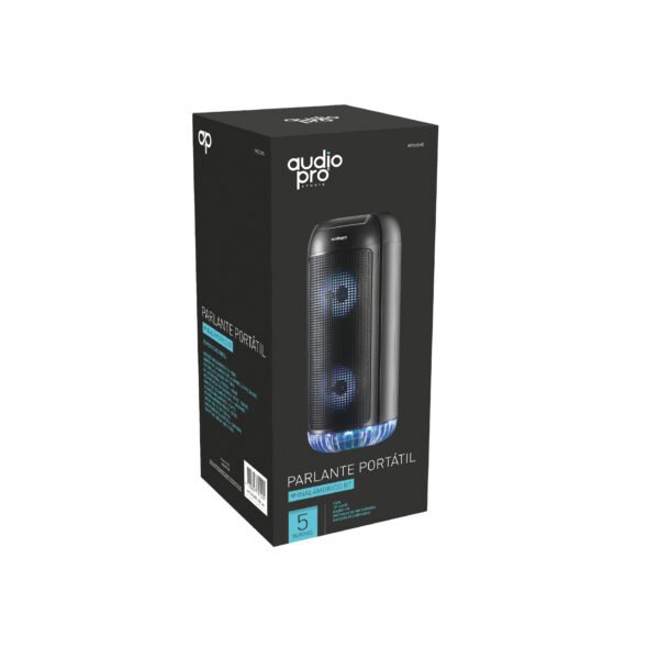 PARLANTE AUDIOPRO BLUETOOTH PORTATIL CON ENTRADA MICROFONO/INSTRUMENTO/SD/USB/ RADIO FM. BLACK - Imagen 2
