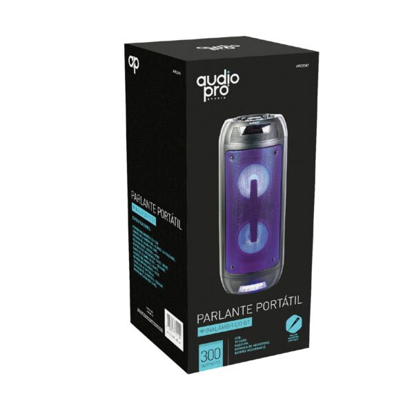 PARLANTE AUDIOPRO BLUETOOTH PORTATIL CON ENTRADA MICROFONO/SD/USB/ RADIO FM. RED - Imagen 2