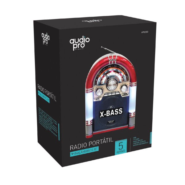 RADIO ROCKOLA GRANDE AUDIOPRO FM DE 3 BANDAS /BLUETOOTH/USB/SD/BATERIA RECARGABLE - Imagen 2