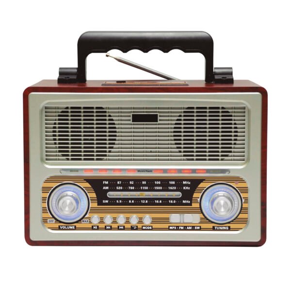RADIO RETRO PORTATIL AUDIOPRO BLUETOOTH/ FM/USB/SD/ENTRADA AUX 3.5/ RECARGABLE.