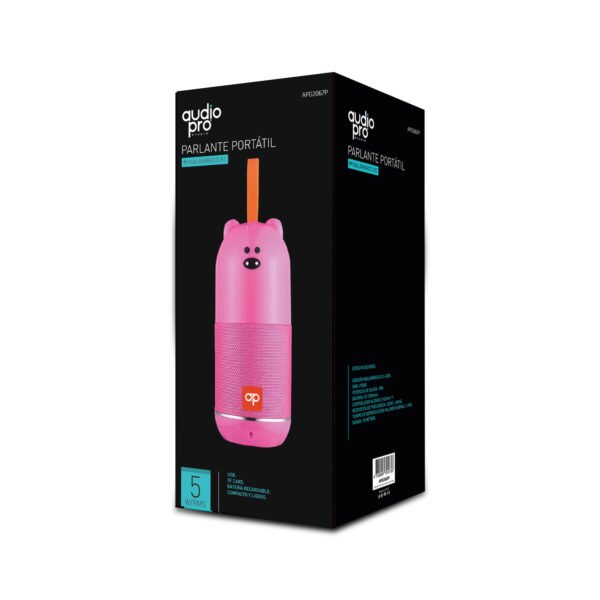 PARLANTE PORTABLE AUDIOPRO/ BT /USB/SD/ PINK - Imagen 2