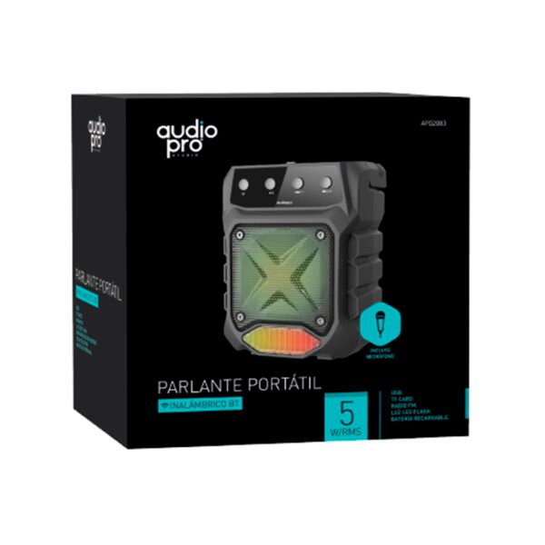 PARLANTE PORTATIL BLUETOOTH AUDIOPRO CON USB/SD/BATERIA RECARGABLE. BLACK - Imagen 2