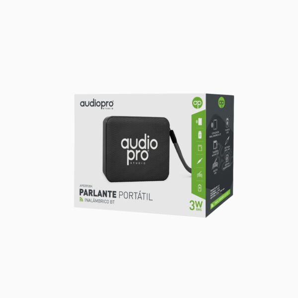 PARLANTE PORTATIL INALAMBRICO AUDIOPRO 3W BLUETOOTH/SD/RADIO USB, ALCANCE 15MTS BLACK - Imagen 2