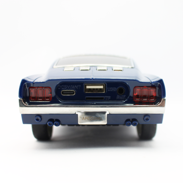PARLANTE AUTO MUSTANG 1967 AUDIOPRO CON ENTRADA BT/MICRO SD/USB/FM/PANTALLA LED/FUNCION TWS MISMO MODELO. BLUE - Imagen 3