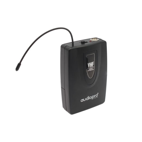 MICROFONO DE CINTILLO INALAMBRICO AUDIOPRO CON SISTEMA VHF/BATERIA 9V/TASA DE DISTORCION 0.5%