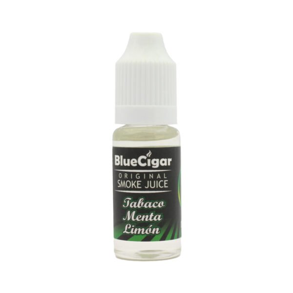 RECARGA DE VAPORIZADOR ELECTRONICO BLUECIGAR 0% NICOTINA /SABOR TABACO MENTHOM LEMON