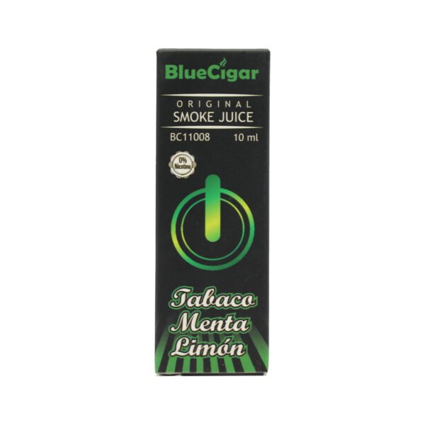 RECARGA DE VAPORIZADOR ELECTRONICO BLUECIGAR 0% NICOTINA /SABOR TABACO MENTHOM LEMON - Imagen 2