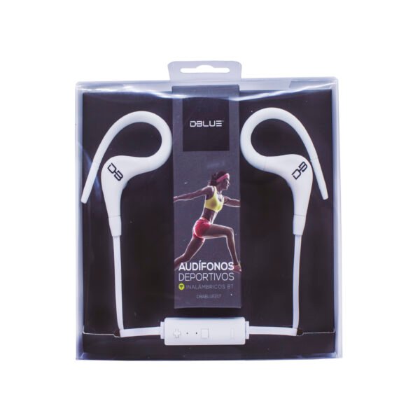 Audífonos DBLUE BLUETOOTH IN/EAR DEPORTIVO CON AGARRE DE OIDOS /WHITE - Imagen 2