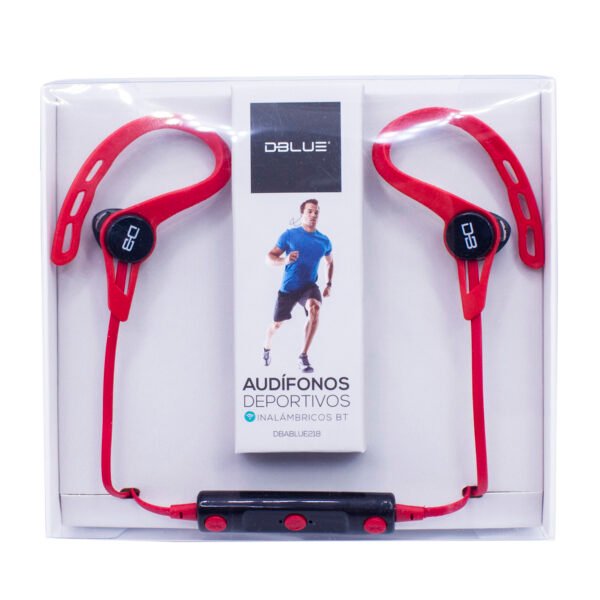 AUDIFONO DBLUE BLUETOOTH IN/EAR DEPORTIVO CON AGARRE DE OIDOS /RED - Imagen 3
