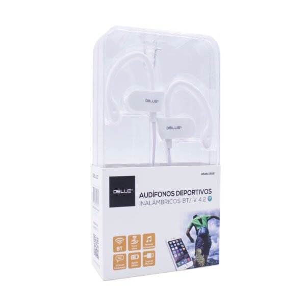 Audífonos DBLUE BLUETOOTH HEADSET DEPORTIVO WHITE - Imagen 2