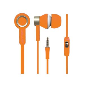 Audífonos ULTRALIGERO CABLE PLANO CON MANOS LIBRES. ORANGE