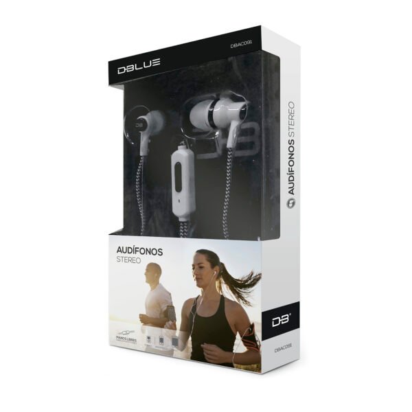 AUDIFONO DBLUE ULTRALIGERO CABLE TEXTIL CON MANOS LIBRES/SONIDO DIRECTO. BLACK - Imagen 2