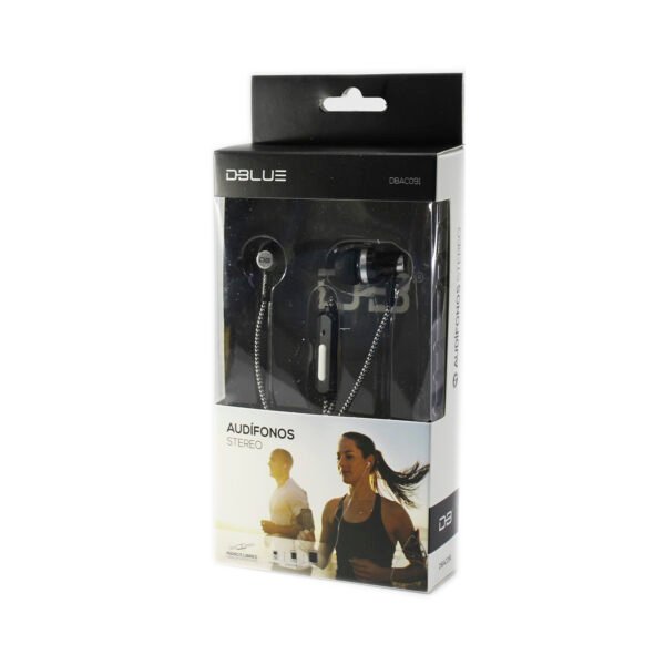 AUDIFONO DBLUE ULTRALIGERO CABLE TEXTIL CON MANOS LIBRES/SONIDO DIRECTO. BLACK - Imagen 3