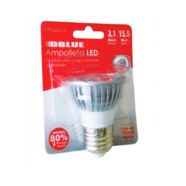 AMPOLLETA LED DBLUE CONSUME 3,1 WATT E ILUMINA 15,5 WATT. CONECTOR E27 - Imagen 2