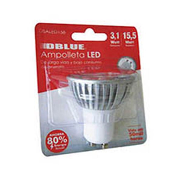 AMPOLLETA LED DBLUE CONSUME 3,1 WATT E ILUMINA 15,5 WATT. CONECTOR GU1 - Imagen 2
