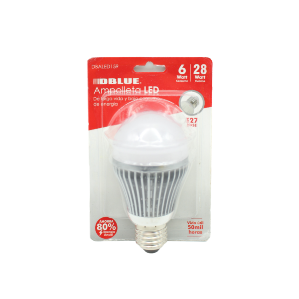 AMPOLLETA LED DBLUE CONSUME 6 WATT E ILUMINA 28 WATT. CONECTOR E27 - Imagen 4
