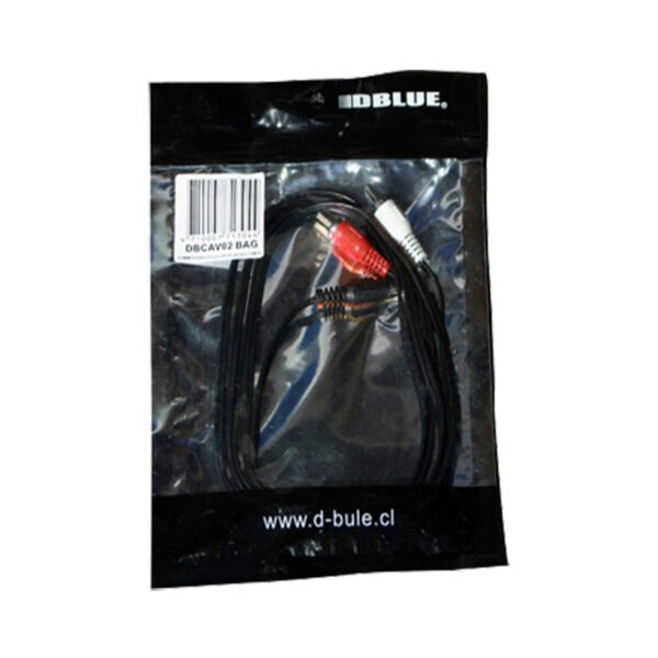 CABLE DBLUE 1.8 METROS STEREO PLUG  3.5 A 2 RCA BAG - Imagen 2