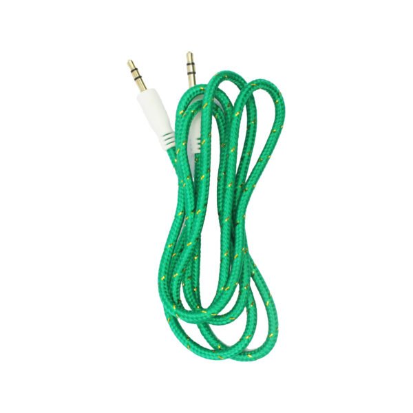 CABLE DBLUE TEXTIL RESISTENTE 1 MT PLUG 3.5 A 3.5  GREEN - Imagen 2