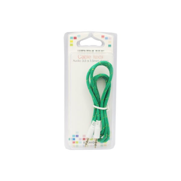 CABLE DBLUE TEXTIL RESISTENTE 1 MT PLUG 3.5 A 3.5  GREEN - Imagen 3