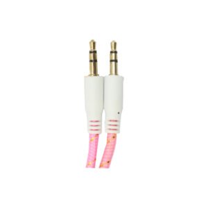 CABLE DBLUE TEXTIL RESISTENTE 1 MT  PLUG 3.5 A 3.5  PINK