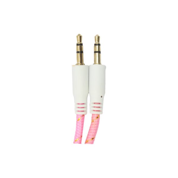 CABLE DBLUE TEXTIL RESISTENTE 1 MT  PLUG 3.5 A 3.5  PINK