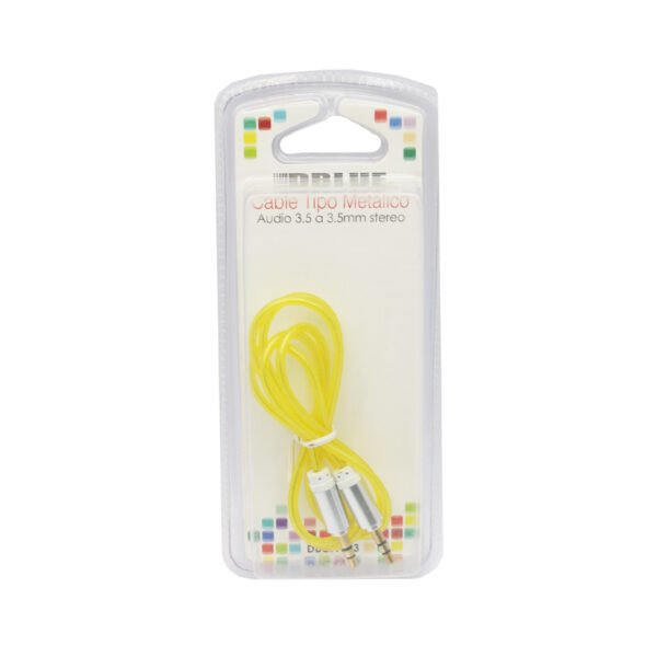 CABLE DBLUE METALICO  1 MT  PLUG 3.5 A 3.5  YELLOW. - Imagen 3