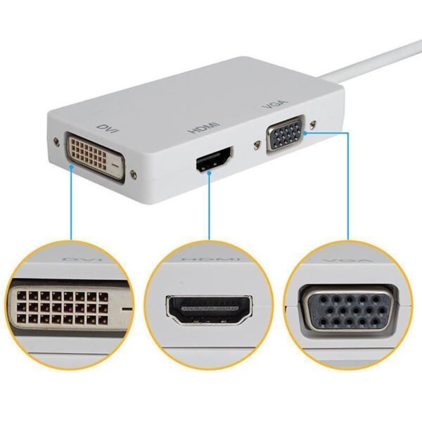 ADAPTADOR MINI DISPLAYPORT A HDMI VGA Y DVI PARA MACBOOK - Imagen 2