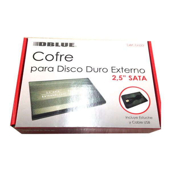 COFRE DBLUE METALICO PARA DISCO DURO SATA 2.5 HASTA 500GB. - Imagen 2