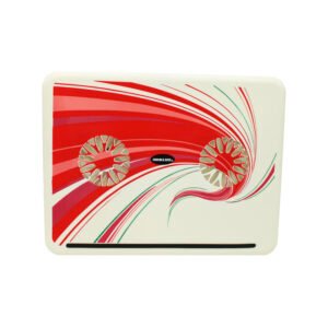 BASE VENTILACION NOTEBOOK CON DISEÑO/ COLOR WHITE-RED (2 VENTILADORES)