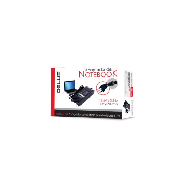 CARGADOR NOTEBOOK 19.5V/3,34A PUNTA PIN CENTRAL DELL (PIN 7.4*5.0*0.6)