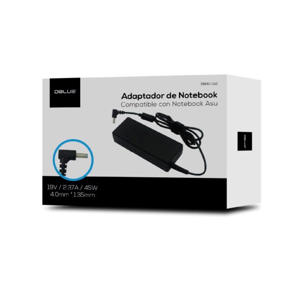 CARGADOR NOTEBOOK 19V/2,37A 45W COMPATIBLE ASUS (PIN 4,0*1,35) - Imagen 2