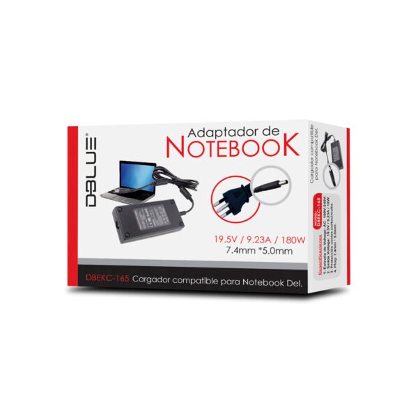 CARGADOR DBLUE DE NOTEBOOK 19.5V 9.23A 7.4*5MM SLIM COMPATIBLE CON DELL