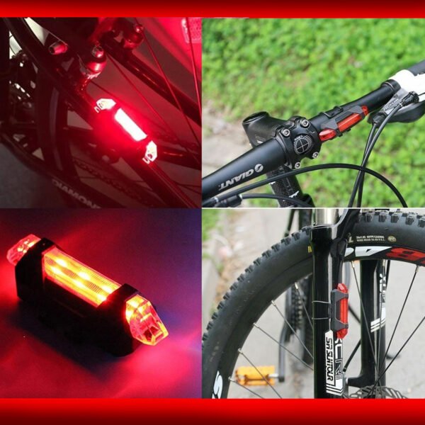 LUZ LED PARA BICICLETAS CON CARGA USB, A PRUEBA DE LLUVIA, CUATRO MODOS. - Imagen 5