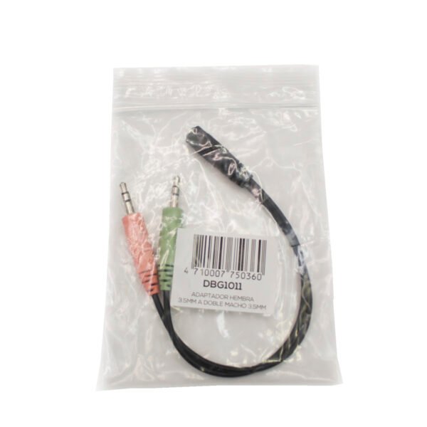 CABLE ADAPTADOR JACK HEMBRA 3.5 MM A JACK DOBLE MACHO PARA AURICULARES - Imagen 2