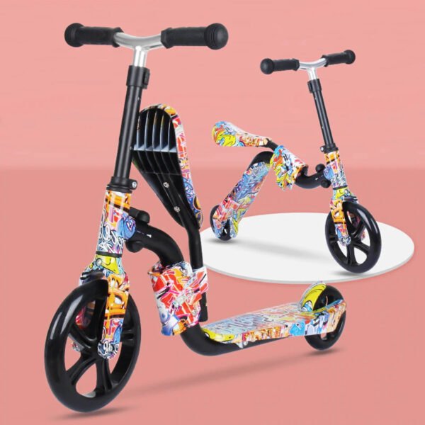 SCOOTER MONOPATIN  2 RUEDAS ALTURA AJUSTABLE CON ASIENTO 2 EN 1, MANILLAS ANTIDESLIZANTES - Imagen 7
