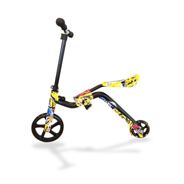 SCOOTER MONOPATIN  2 RUEDAS ALTURA AJUSTABLE CON ASIENTO 2 EN 1, MANILLAS ANTIDESLIZANTES - Imagen 2