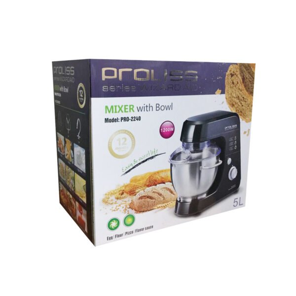 BATIDORA AMASADORA DE 1200W, RECIPIENTE CON MANILLA DE 5L DE CAPACIDAD - Imagen 5