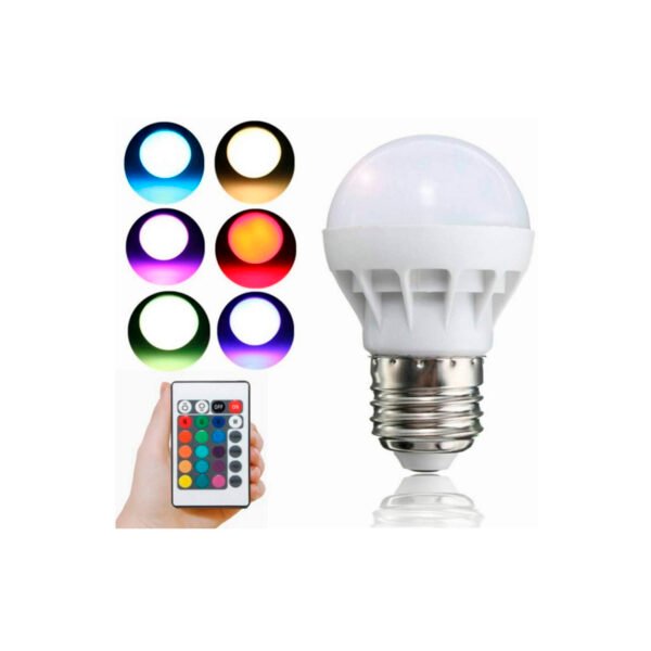 AMPOLLETA LED RGB 5W / CONTROL REMOTO BASE E-27 - Imagen 2
