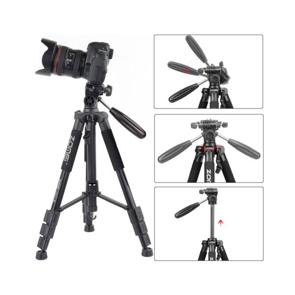 TRÍPODE PROFESIONAL PARA CÁMARAS Y CELULARES, ALTO 1,45CM - Imagen 5
