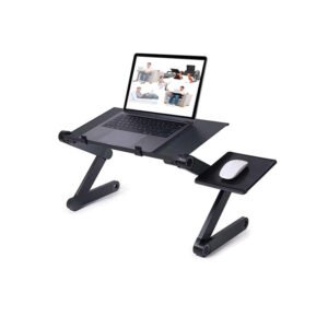 MESA PARA NOTEBOOK AJUSTABLE CON VENTILADOR Y SOPORTE MOUSE, ANGULO DE AJUSTE 360°