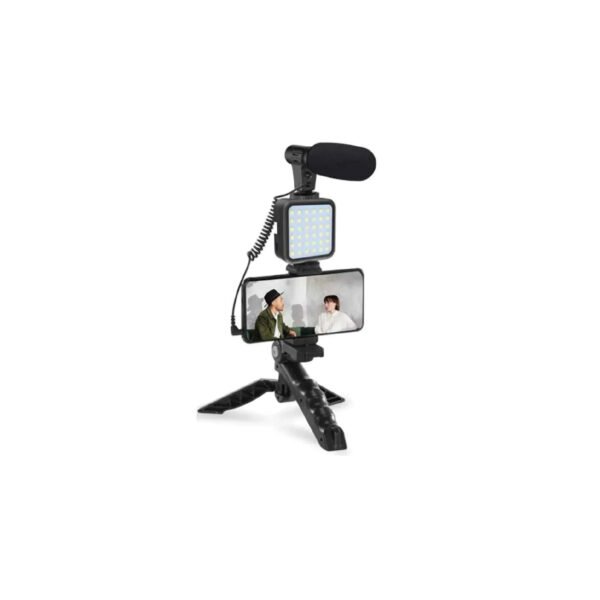 KIT DE VIDEO VLOGGING CON SOPORTE + TRIPODE PARA VLOG, LUZ CON 36 LED MAS MICROFONO UNIVERSAL