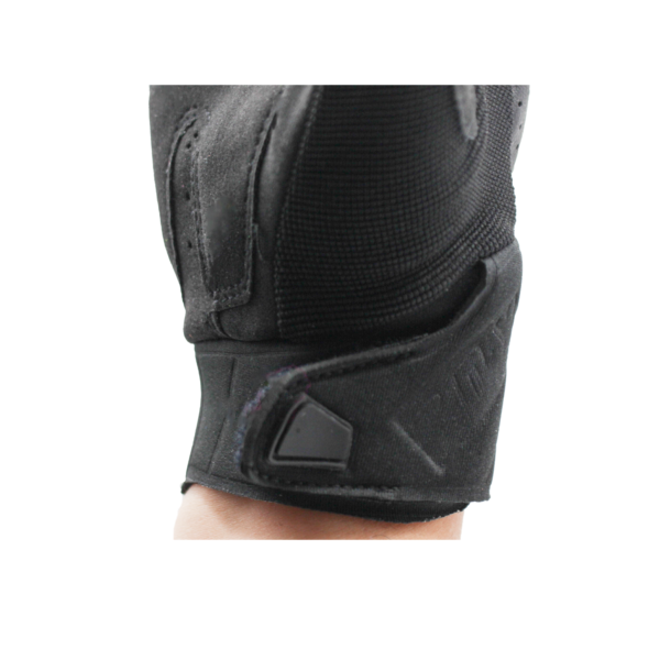 GUANTES DE CUERO NEGROS, REFUERZO EN NUDILLOS, MATERIAL TRANSPIRABLE, CIERRE CON VELCRO. - Imagen 2