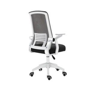 SILLA DE ESCRITORIO CRUSEC OFICINA MESA EJECUTIVA ERGONÓMICA CON TAPIZADO DE MALLA BLANCO