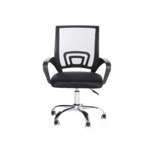 SILLA ESCRITORIO NEGRA APOYA BRAZOS MALLA ERGONOMICA